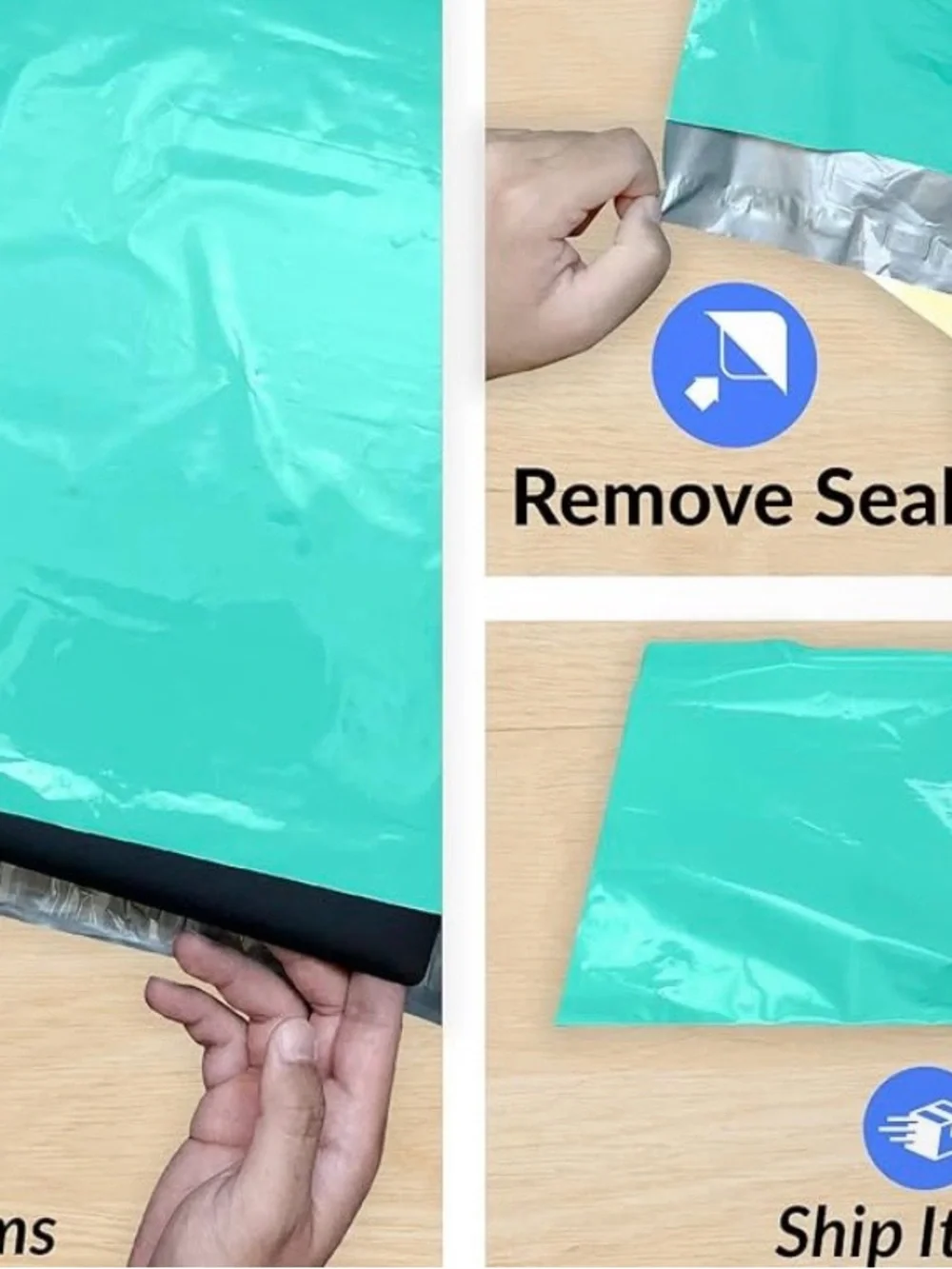 Aqua Blue Polymailers Bag - 10 Pack